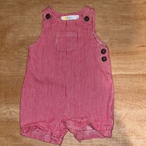 Baby Boden 3-6 Month Used Striped Summer Overalls